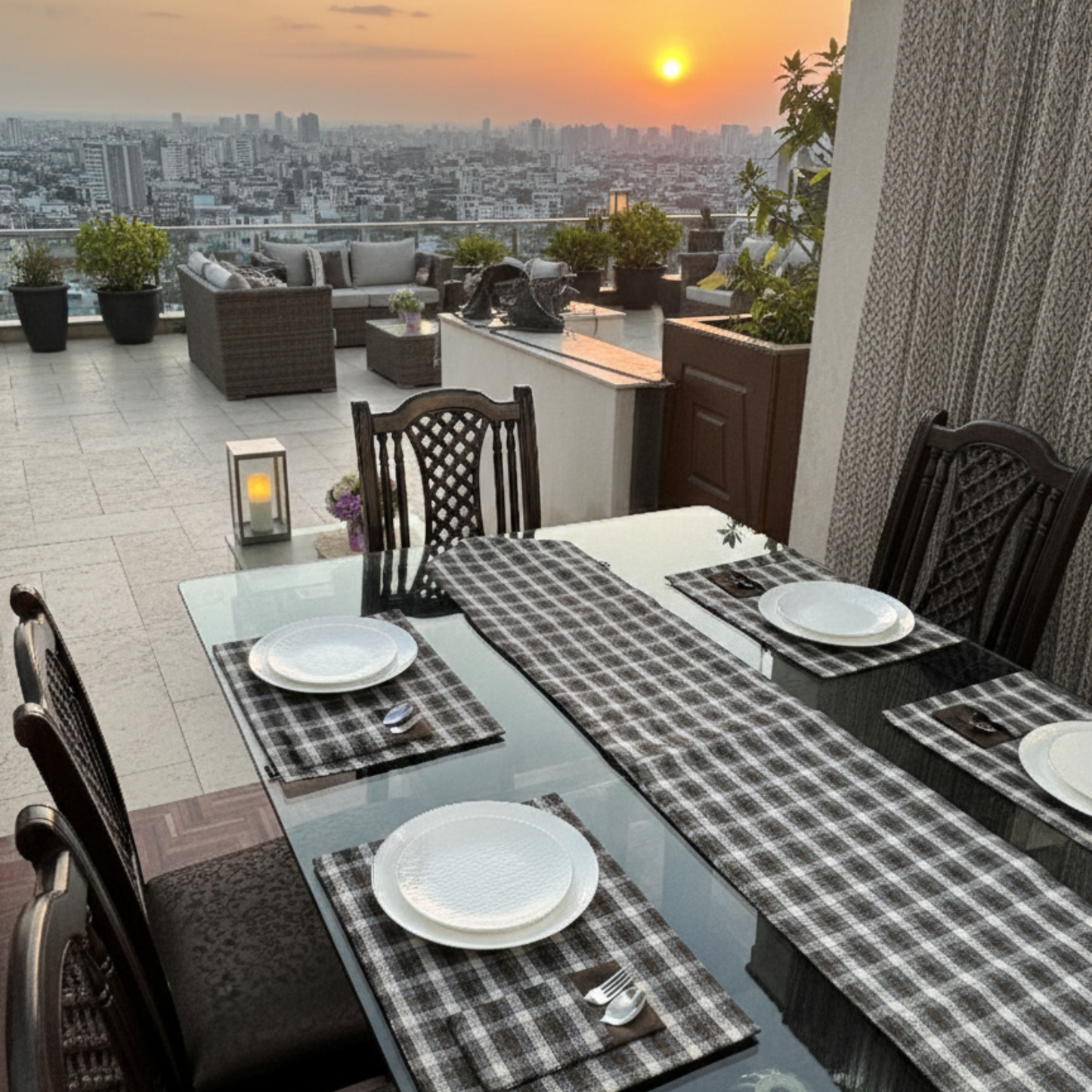 Timeless Check Table Set