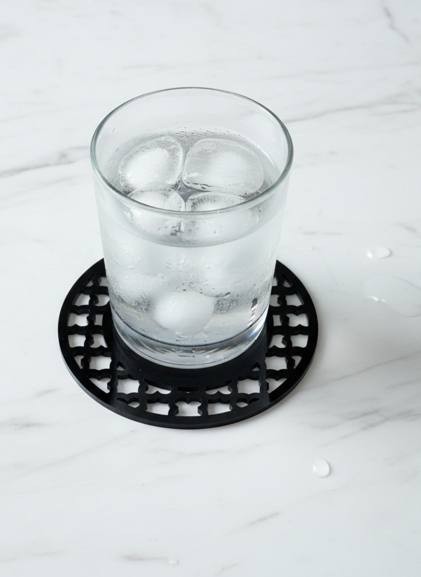 Midnight Black Acrylic Glass & Tea Coasters