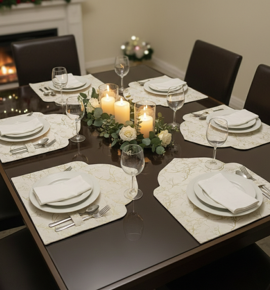 Golden Textured Noor e Ramadan Table Mats