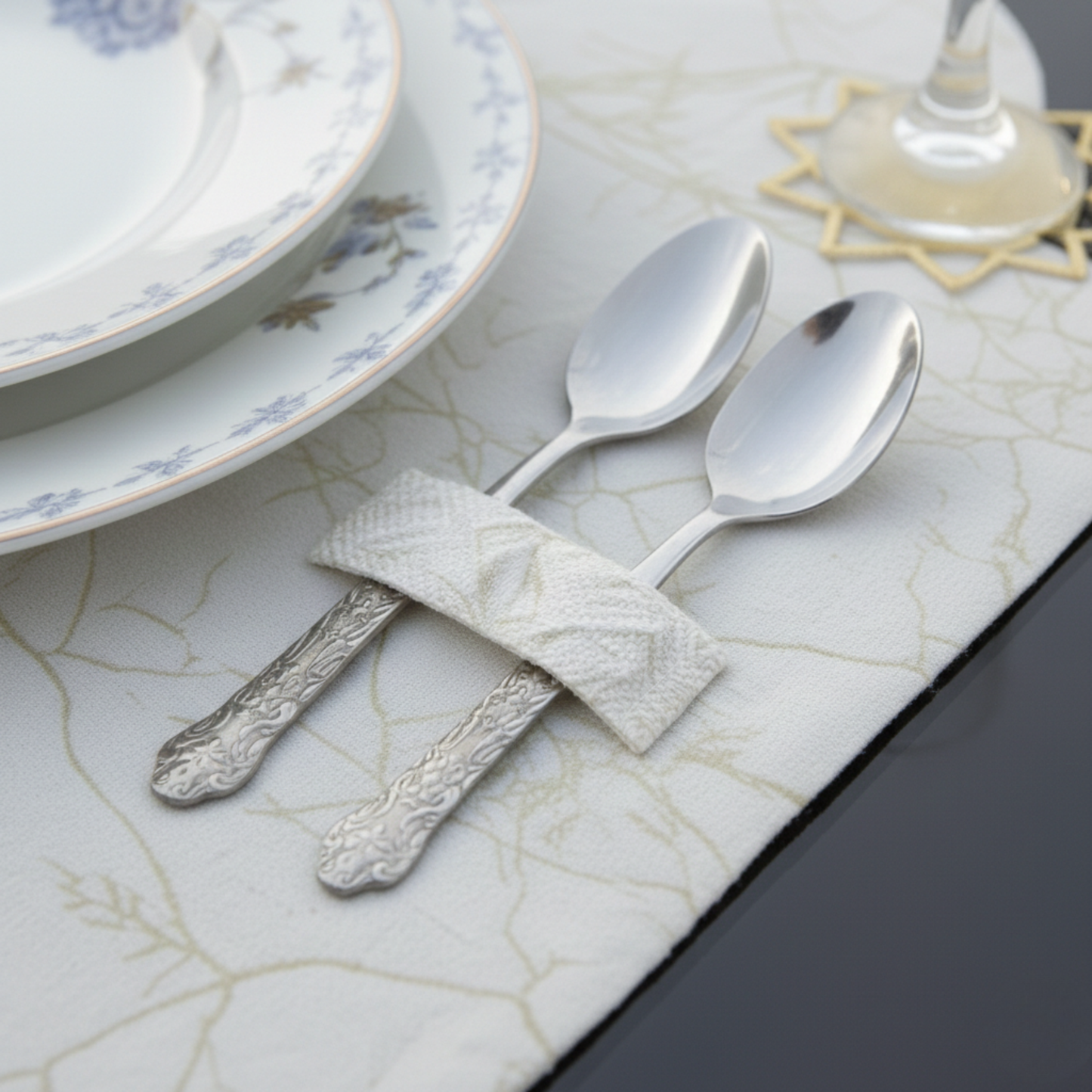 Golden Textured Noor e Ramadan Table Mats