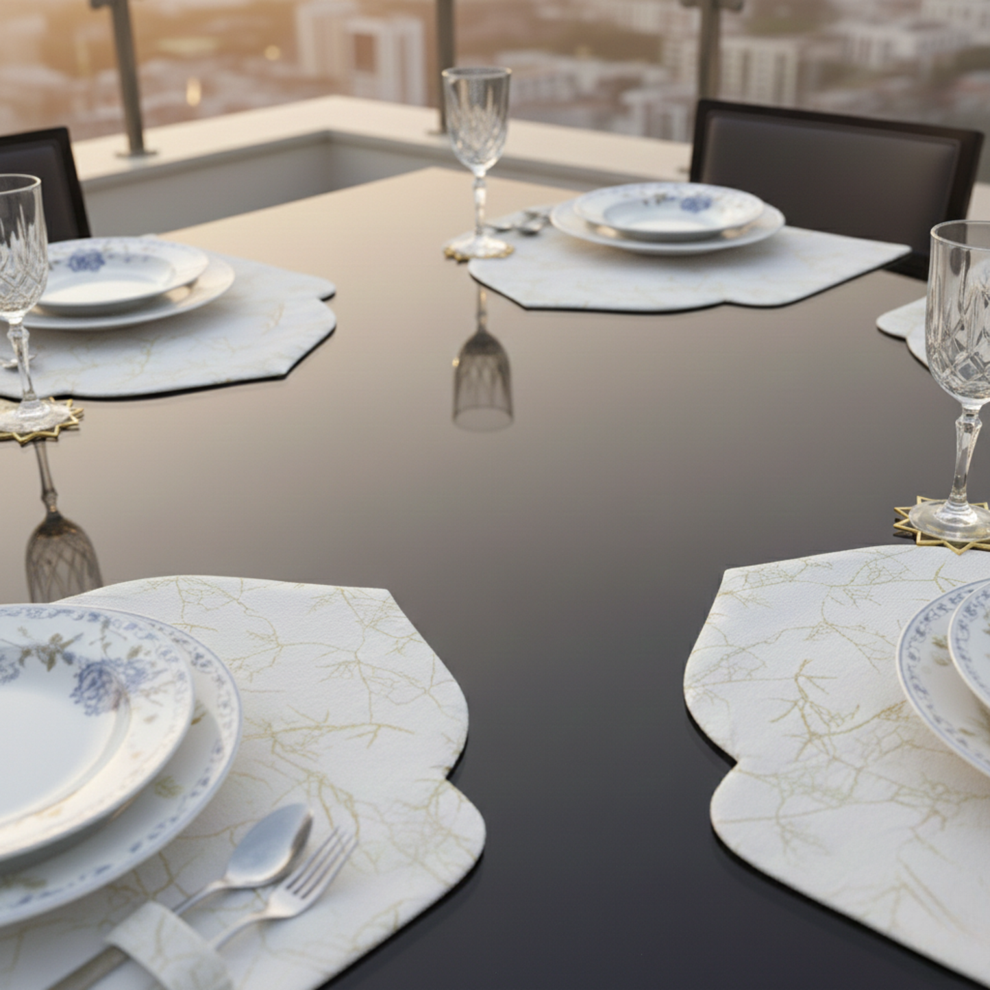 Golden Textured Noor e Ramadan Table Mats